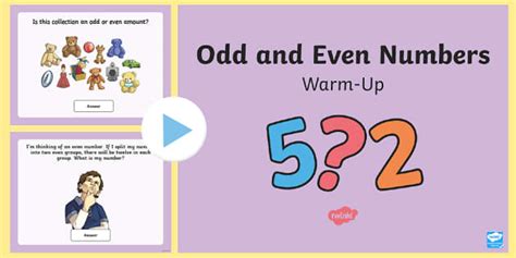 Year 3 Odd and Even Numbers Warm.